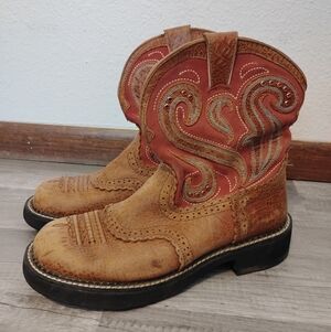 Ariat Fat Baby Western Multicolor Embroidered Leather Cowgirl Boots